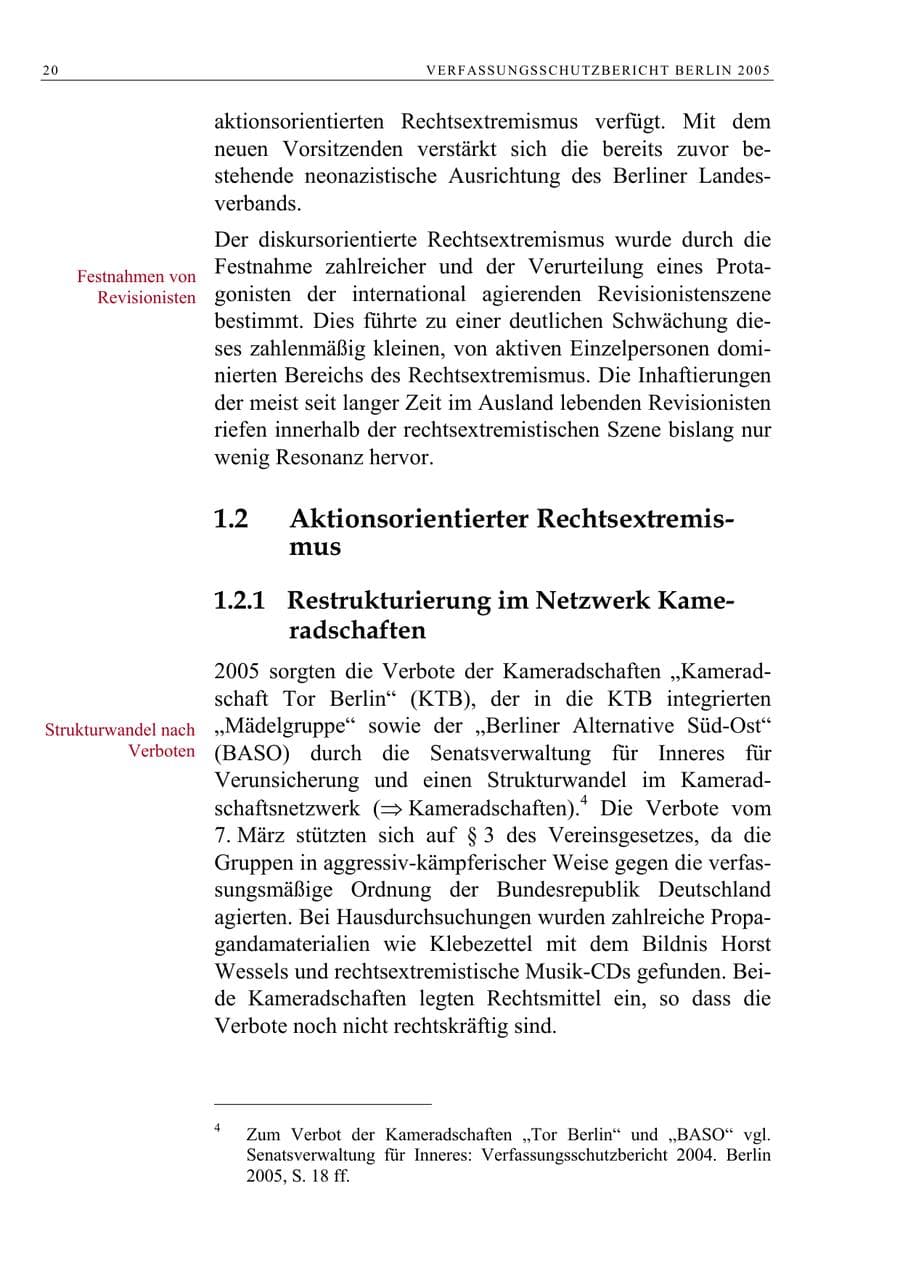 Seite 21 des Verfassungsschutzbericht 2005 Berlin