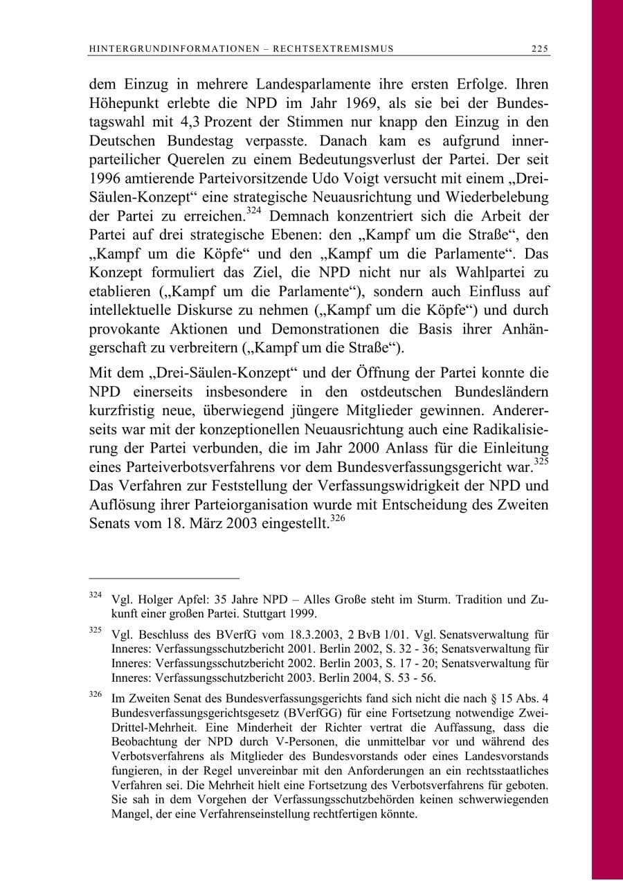 Seite 226 des Verfassungsschutzbericht 2005 Berlin