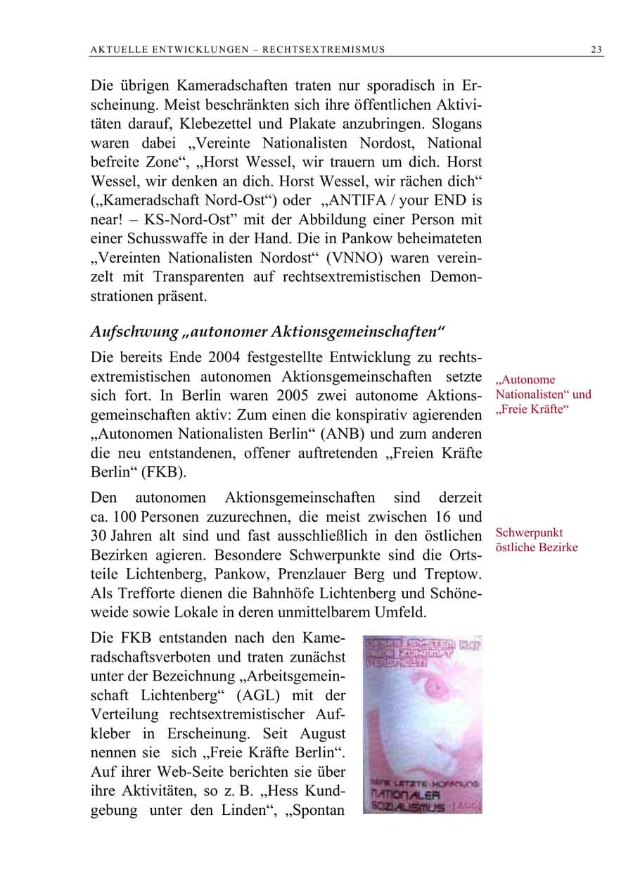Seite 24 des Verfassungsschutzbericht 2005 Berlin