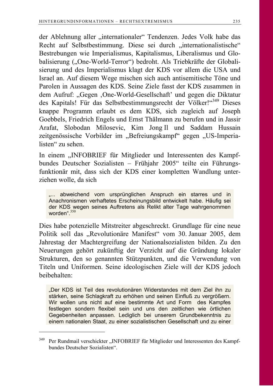 Seite 236 des Verfassungsschutzbericht 2005 Berlin