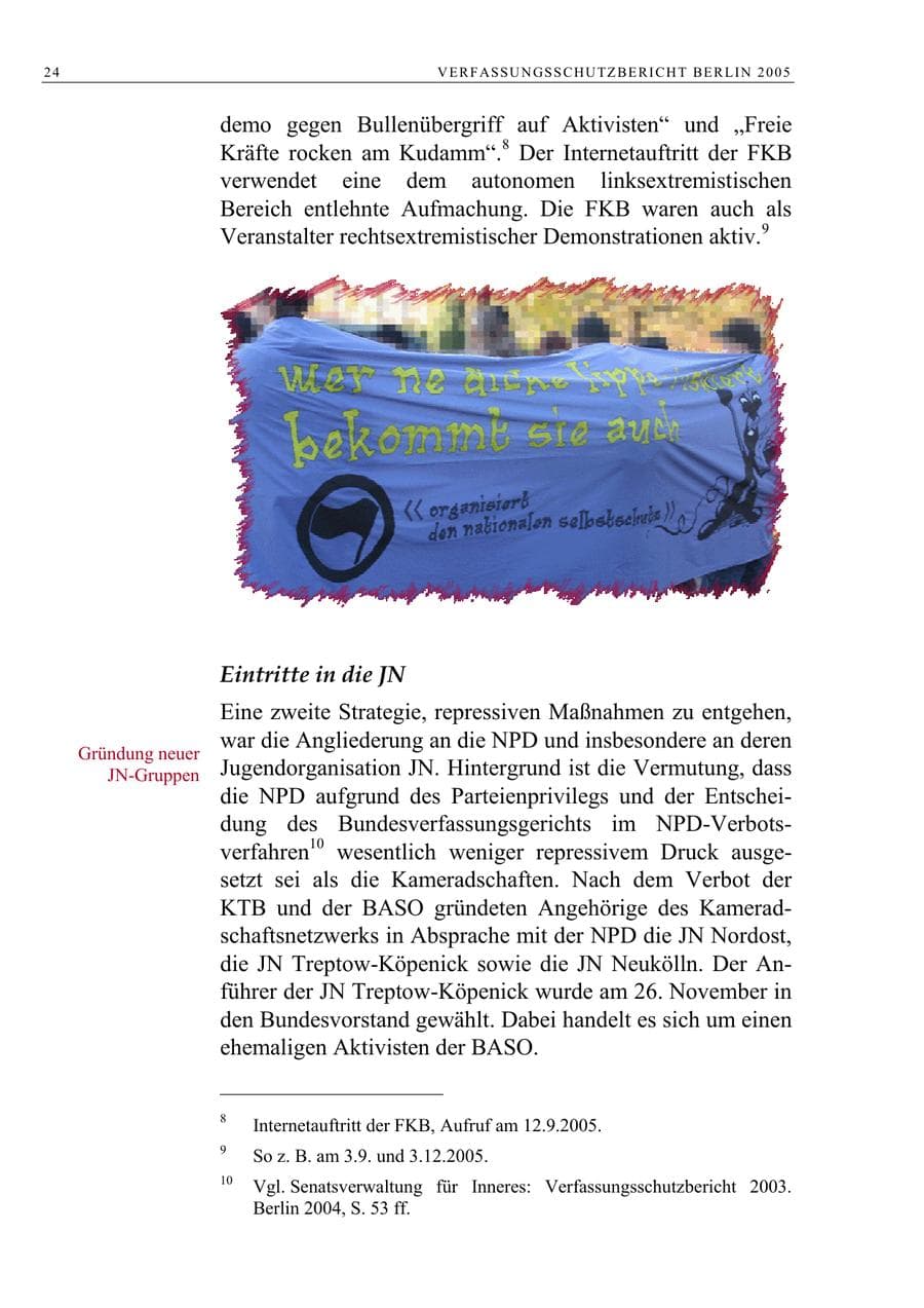 Seite 25 des Verfassungsschutzbericht 2005 Berlin