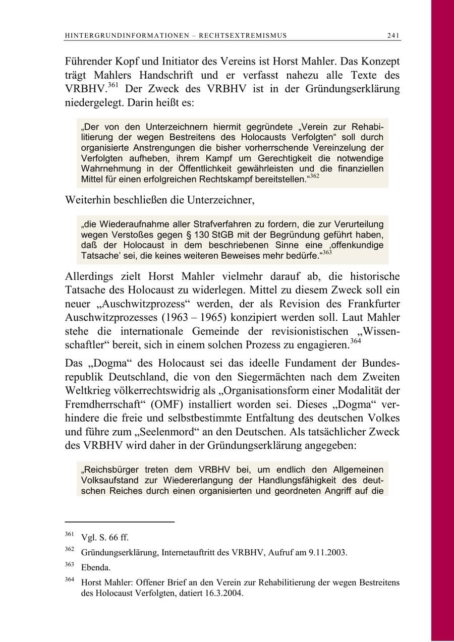 Seite 242 des Verfassungsschutzbericht 2005 Berlin