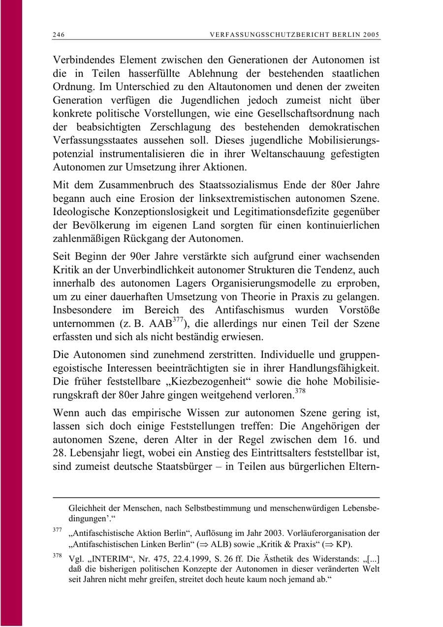 Seite 247 des Verfassungsschutzbericht 2005 Berlin