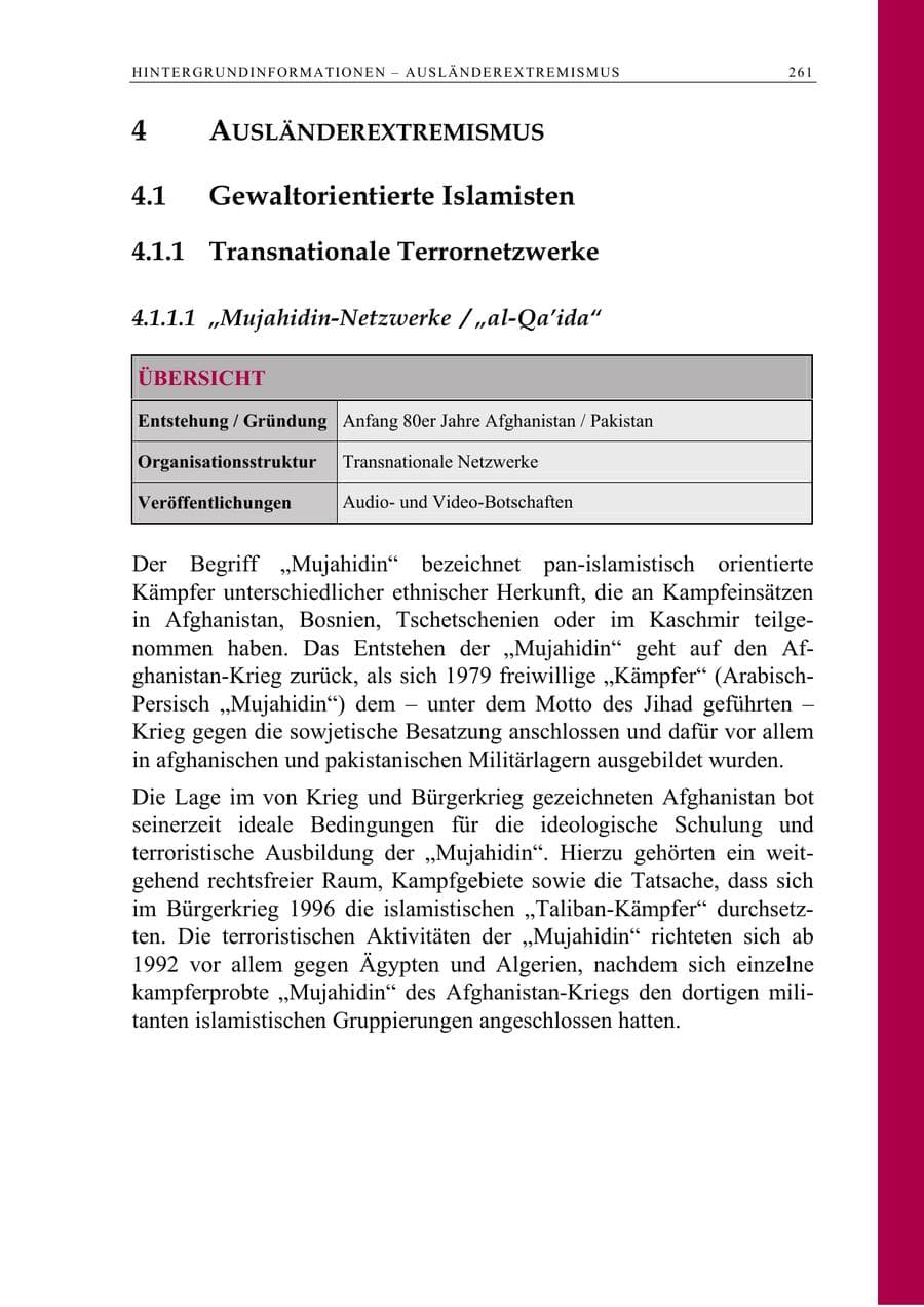 Seite 262 des Verfassungsschutzbericht 2005 Berlin