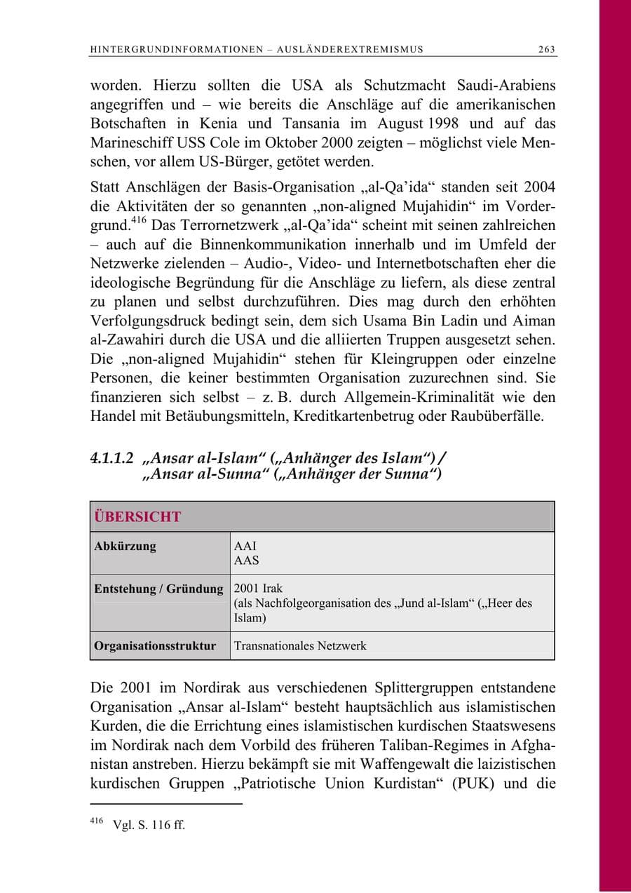 Seite 264 des Verfassungsschutzbericht 2005 Berlin