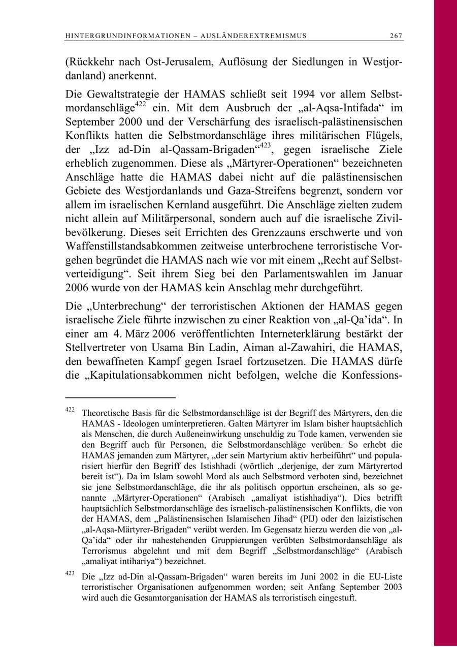 Seite 268 des Verfassungsschutzbericht 2005 Berlin