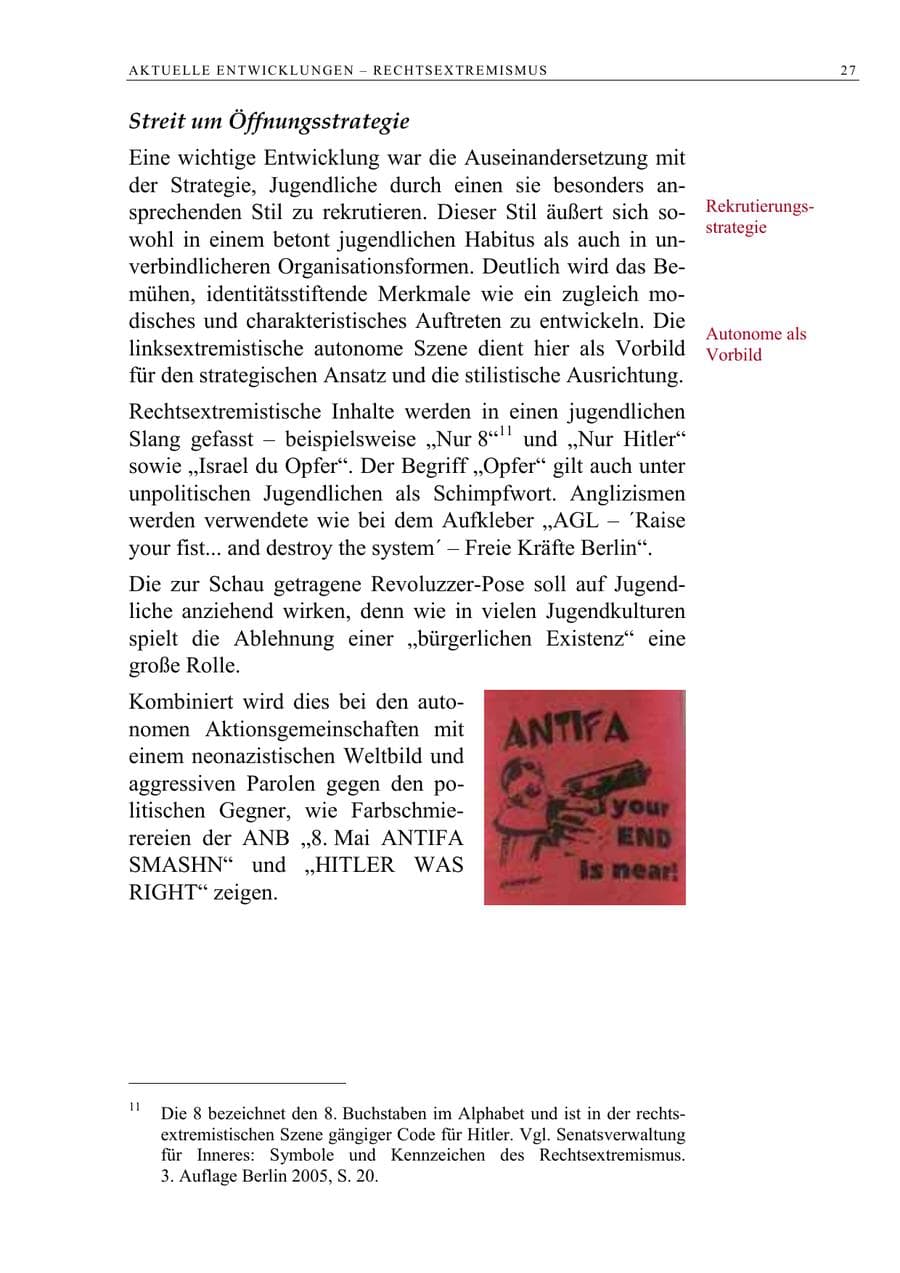 Seite 28 des Verfassungsschutzbericht 2005 Berlin