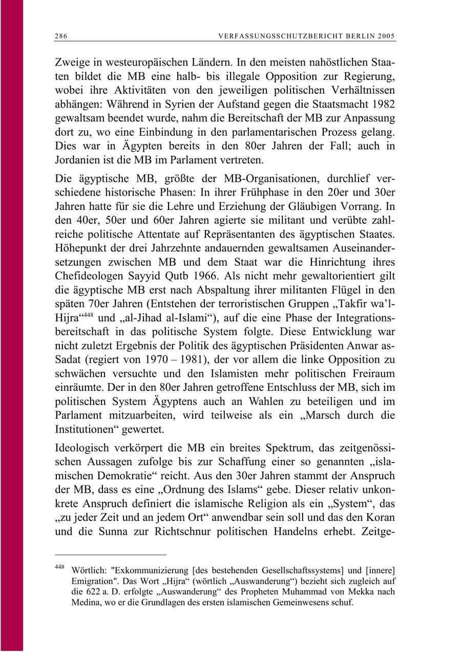 Seite 287 des Verfassungsschutzbericht 2005 Berlin