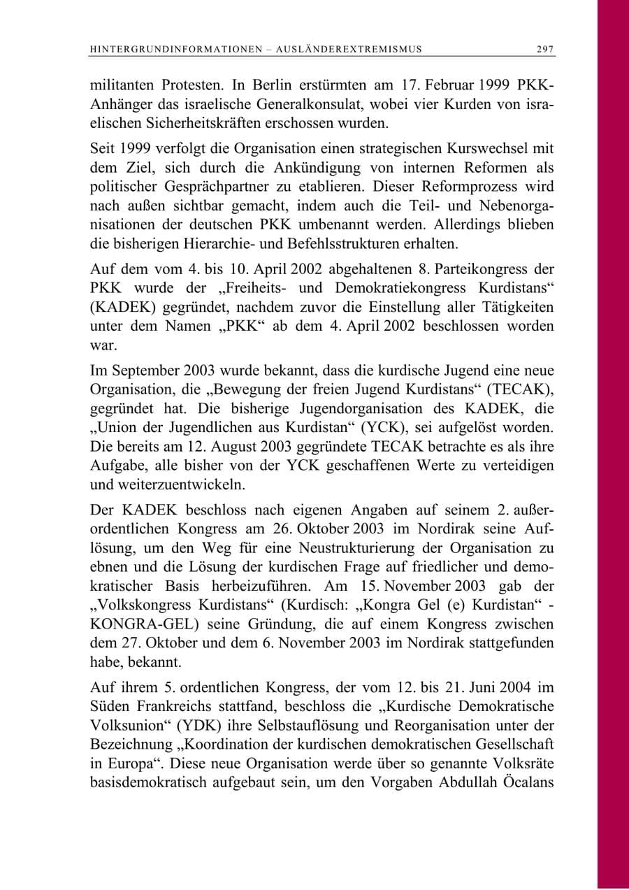 Seite 298 des Verfassungsschutzbericht 2005 Berlin