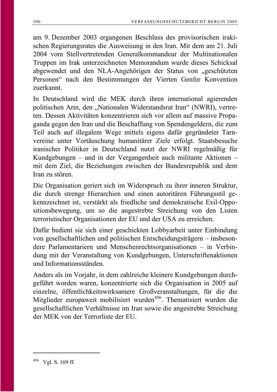 Seite 301 des Verfassungsschutzbericht 2005 Berlin