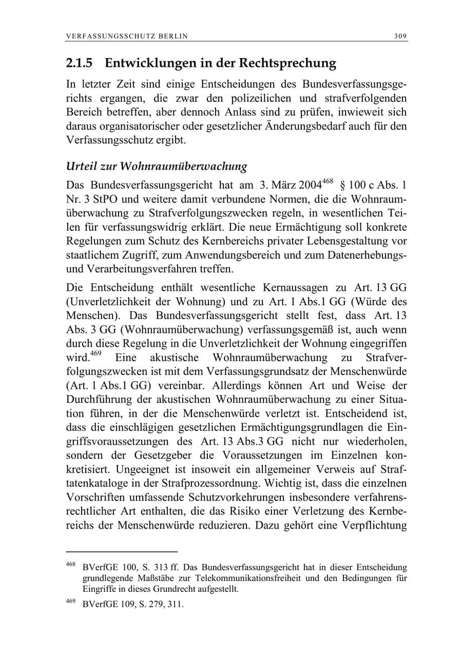 Seite 310 des Verfassungsschutzbericht 2005 Berlin