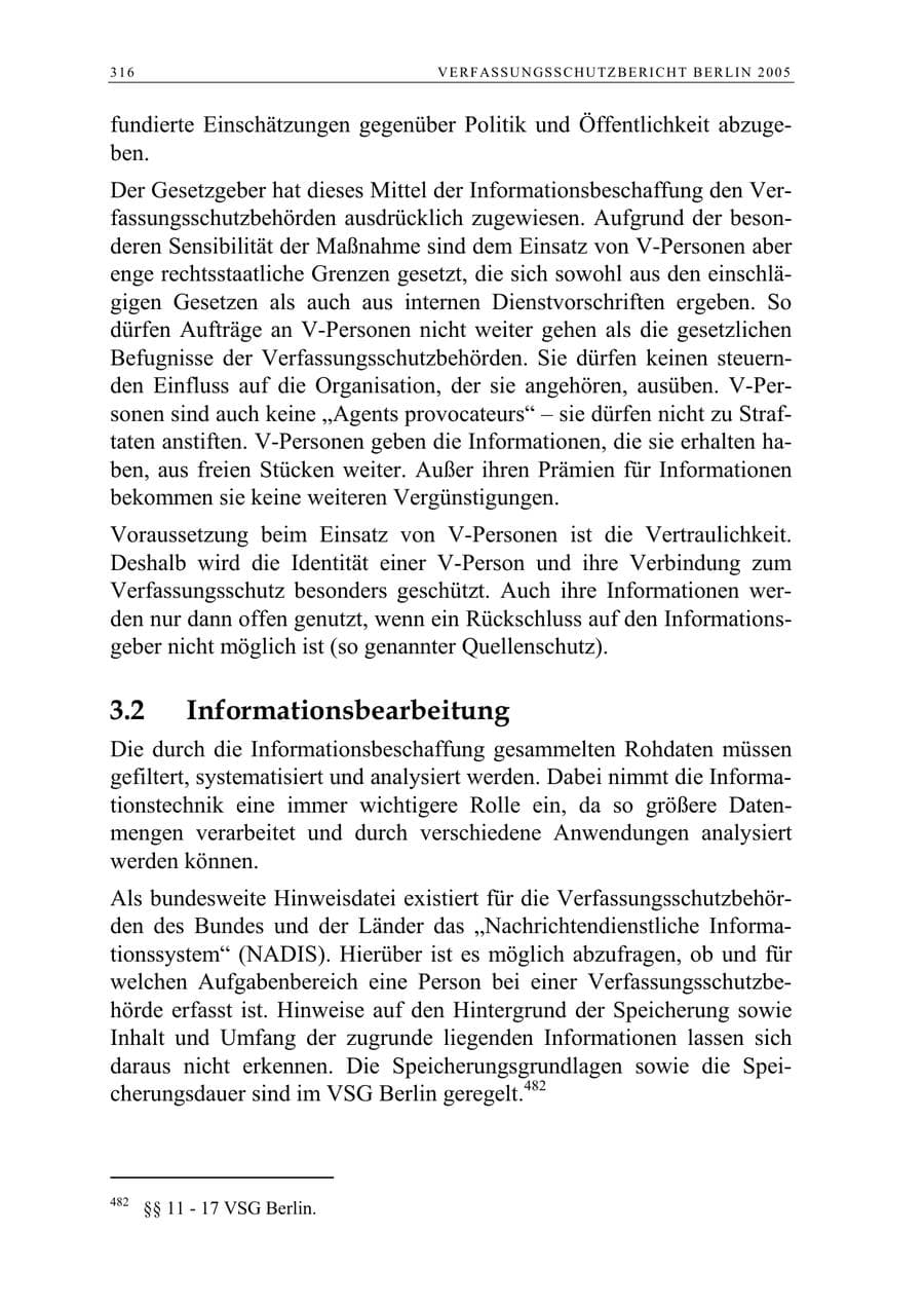 Seite 317 des Verfassungsschutzbericht 2005 Berlin