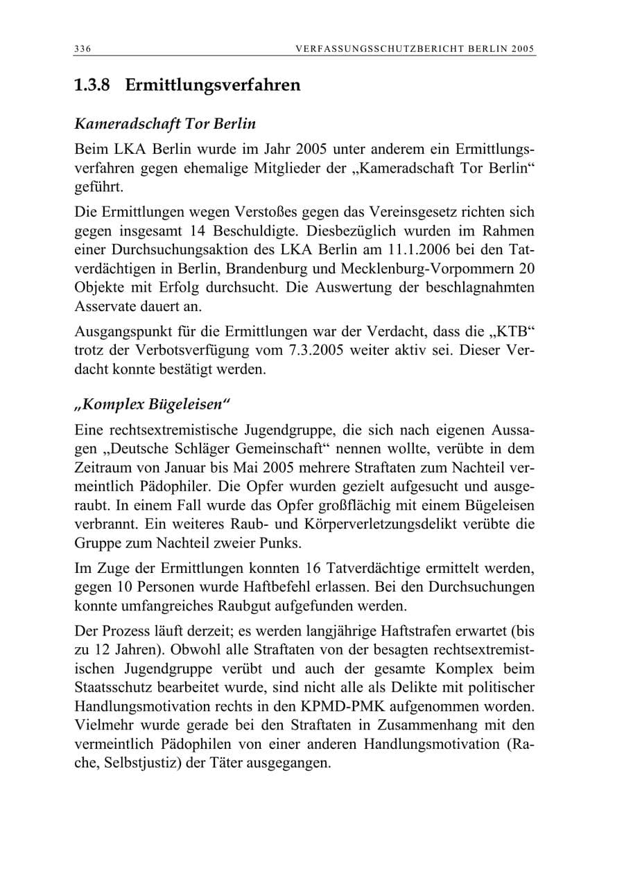 Seite 337 des Verfassungsschutzbericht 2005 Berlin