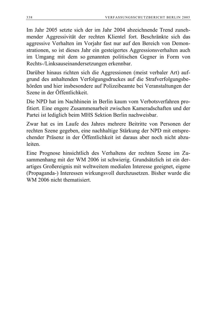 Seite 339 des Verfassungsschutzbericht 2005 Berlin