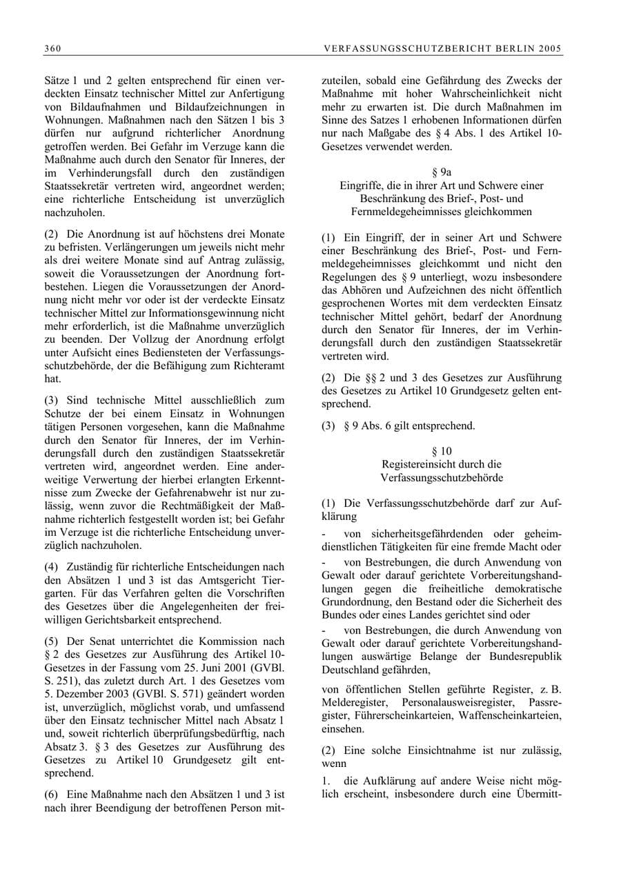 Seite 361 des Verfassungsschutzbericht 2005 Berlin