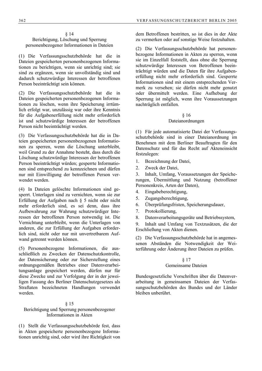 Seite 363 des Verfassungsschutzbericht 2005 Berlin