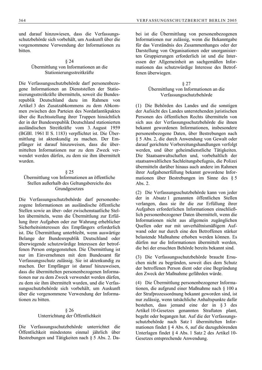 Seite 365 des Verfassungsschutzbericht 2005 Berlin