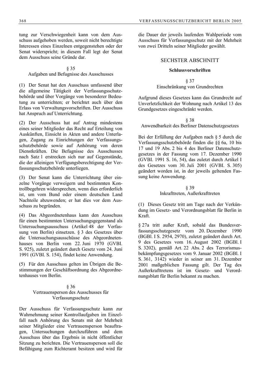 Seite 369 des Verfassungsschutzbericht 2005 Berlin
