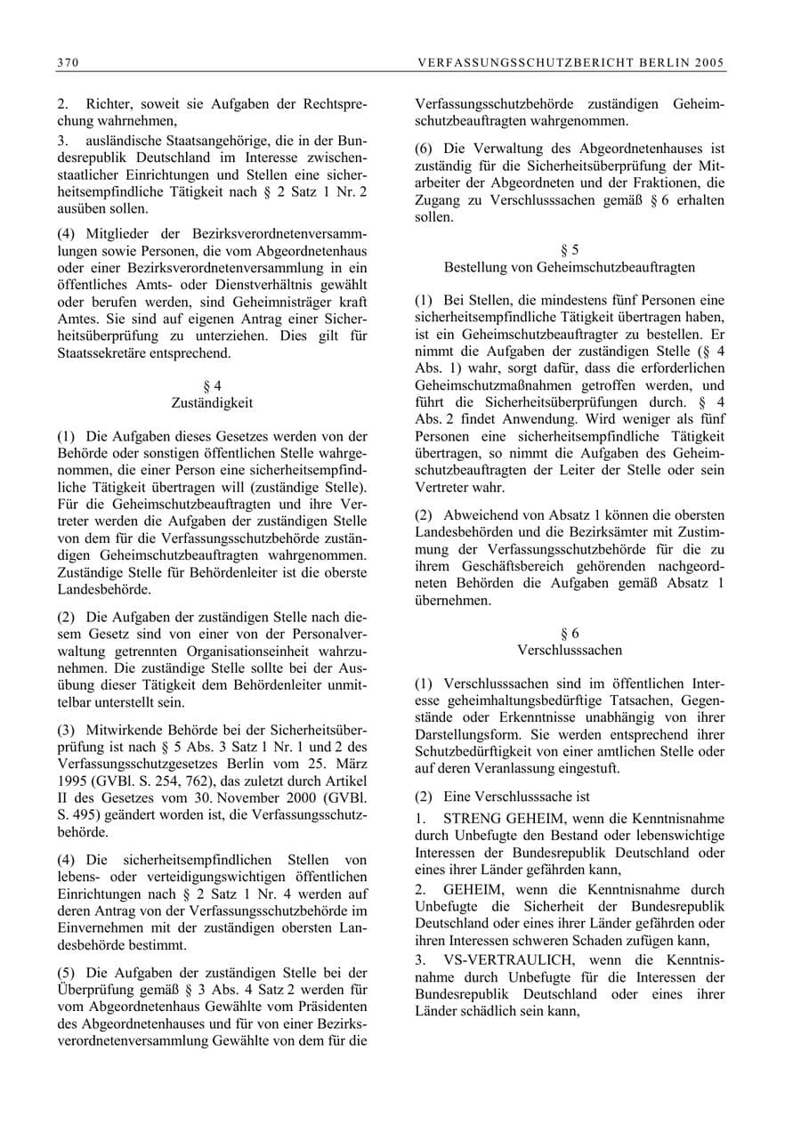 Seite 371 des Verfassungsschutzbericht 2005 Berlin