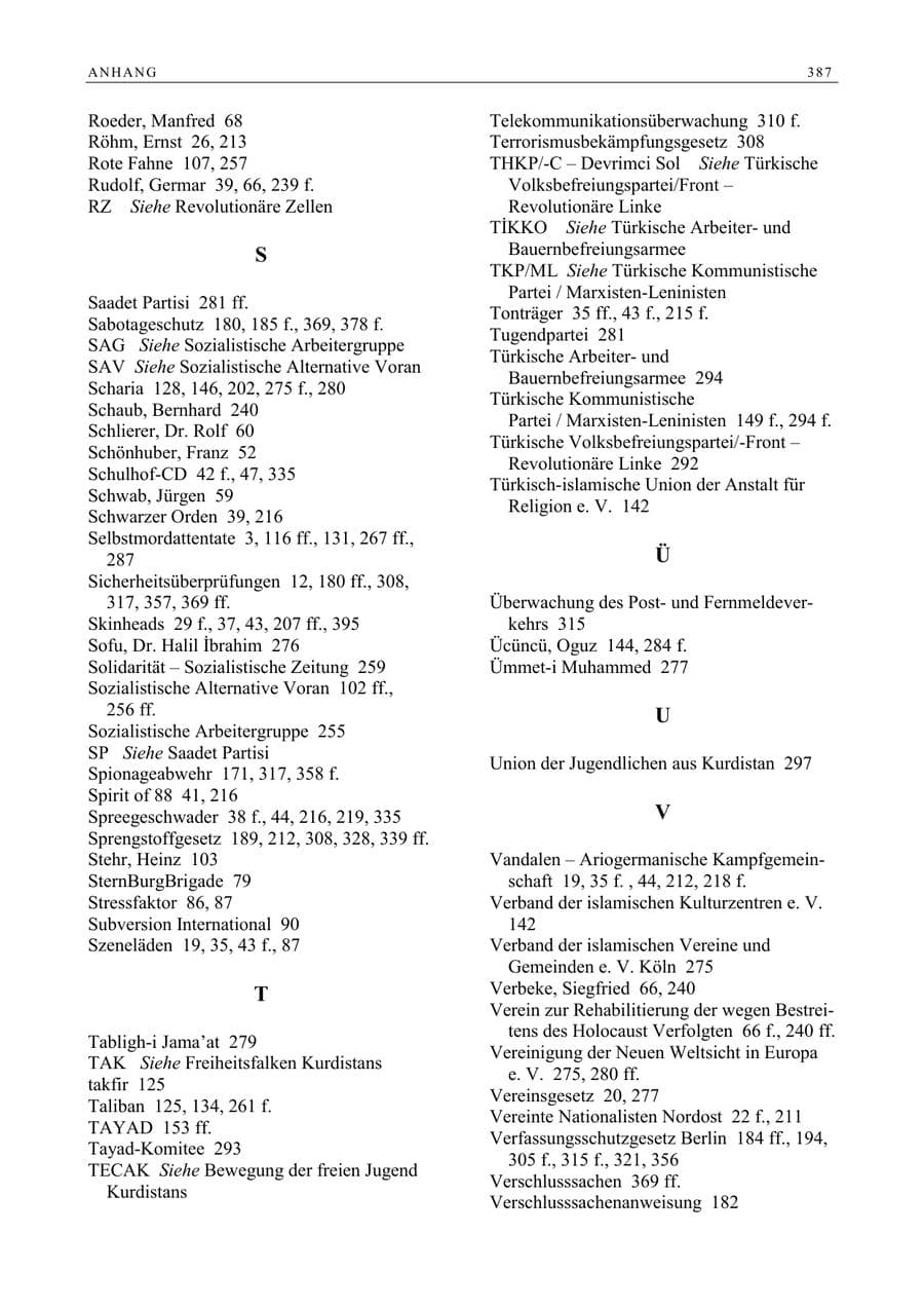 Seite 388 des Verfassungsschutzbericht 2005 Berlin
