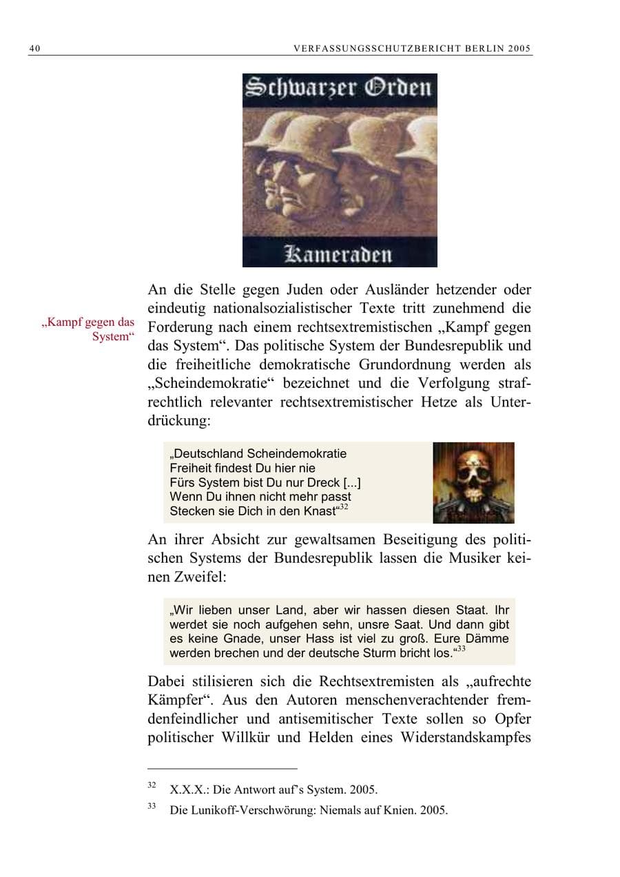 Seite 41 des Verfassungsschutzbericht 2005 Berlin
