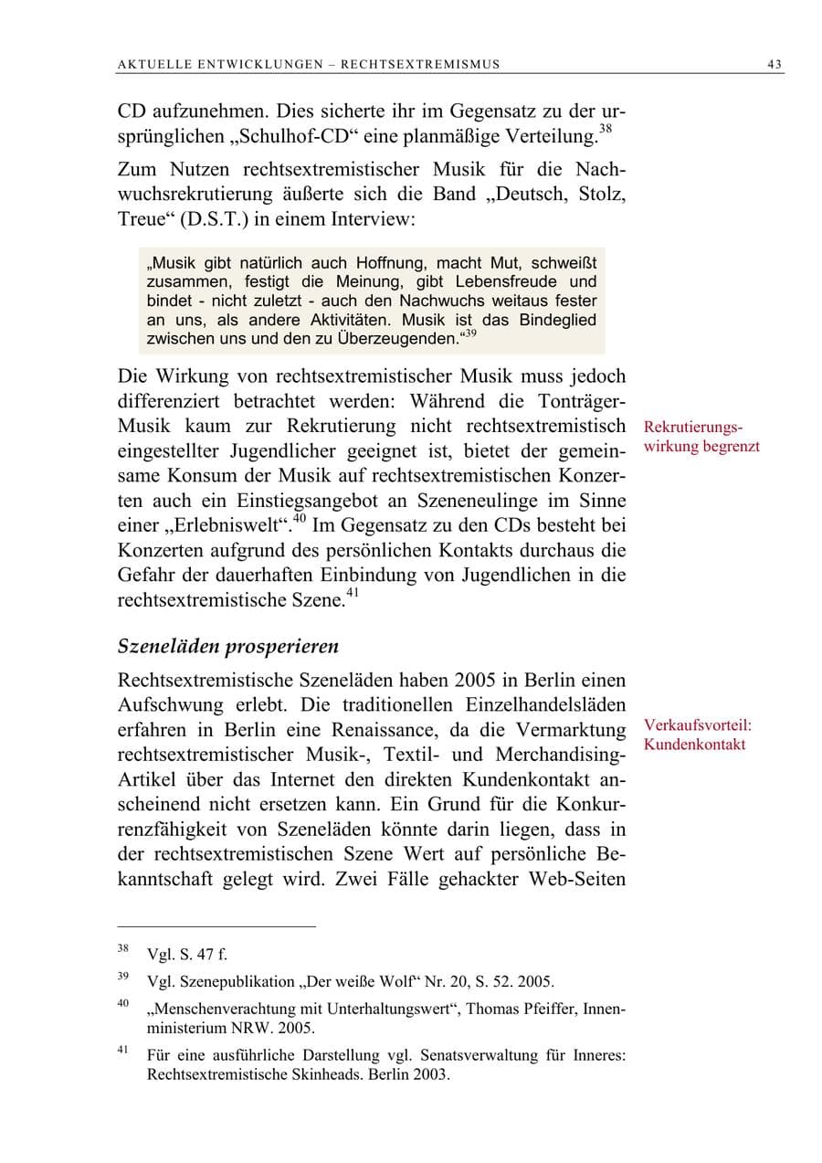 Seite 44 des Verfassungsschutzbericht 2005 Berlin