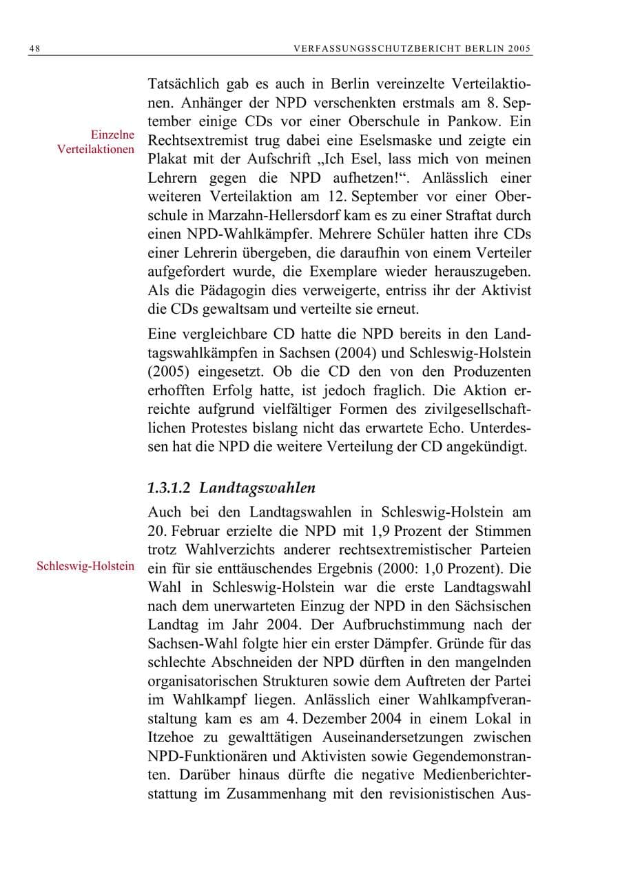 Seite 49 des Verfassungsschutzbericht 2005 Berlin