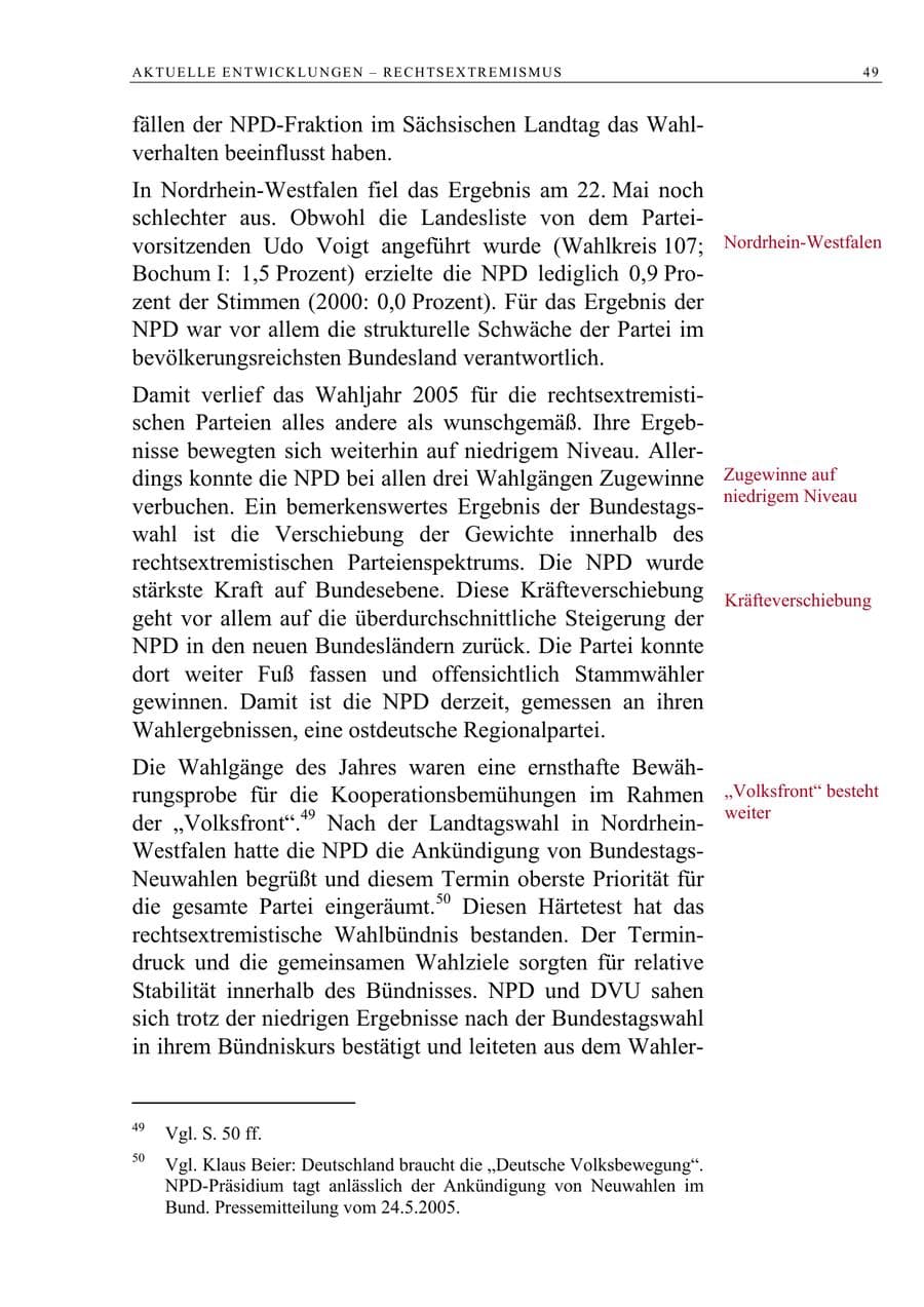 Seite 50 des Verfassungsschutzbericht 2005 Berlin