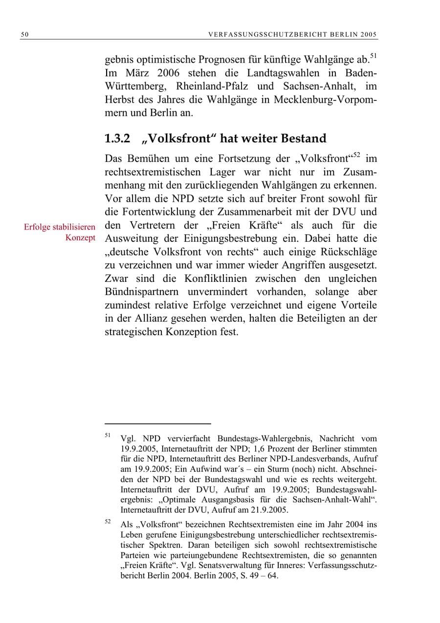 Seite 51 des Verfassungsschutzbericht 2005 Berlin