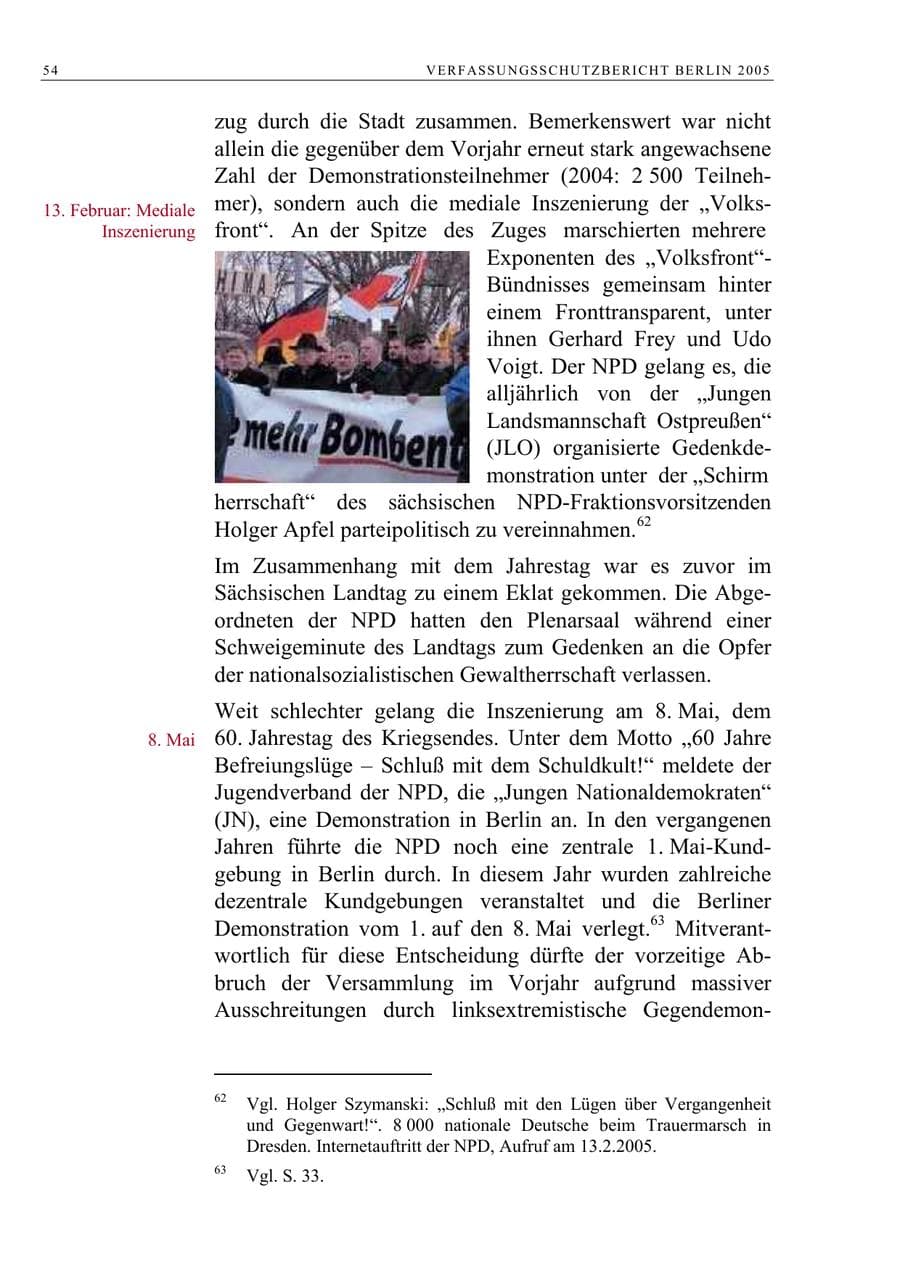 Seite 55 des Verfassungsschutzbericht 2005 Berlin