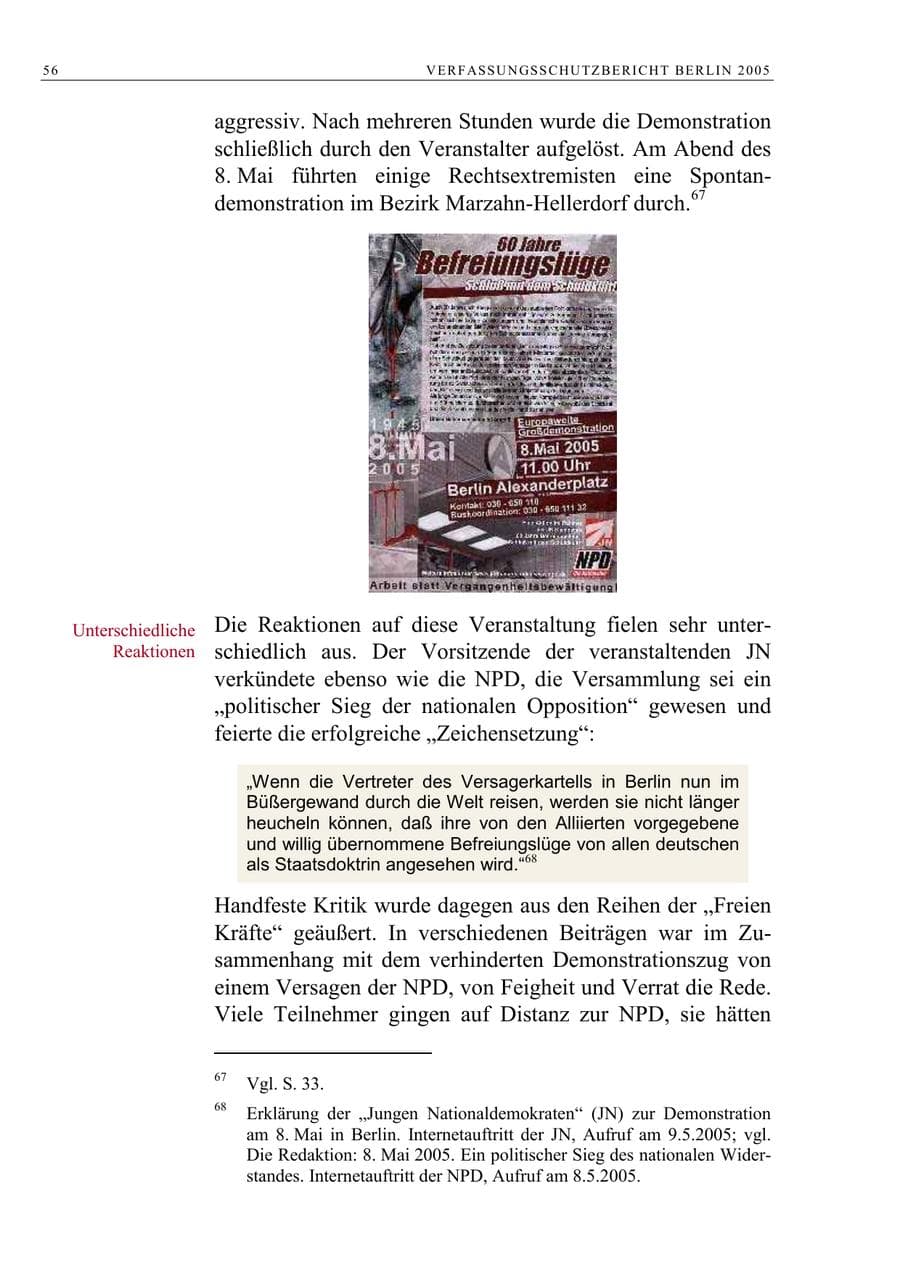 Seite 57 des Verfassungsschutzbericht 2005 Berlin