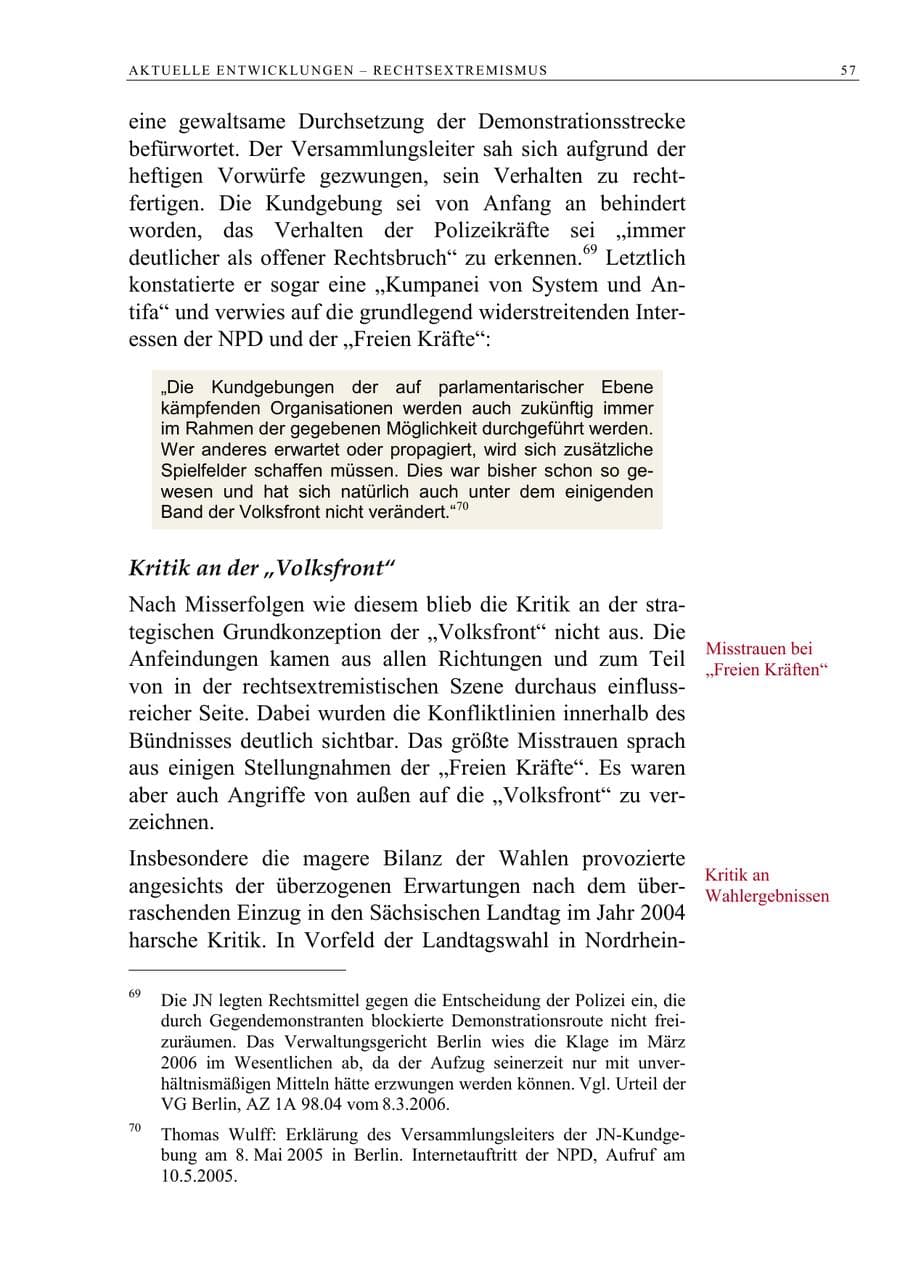 Seite 58 des Verfassungsschutzbericht 2005 Berlin