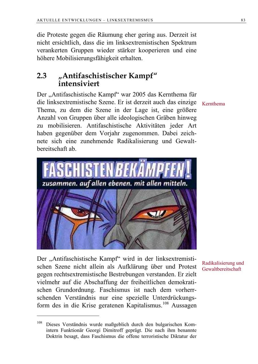 Seite 84 des Verfassungsschutzbericht 2005 Berlin
