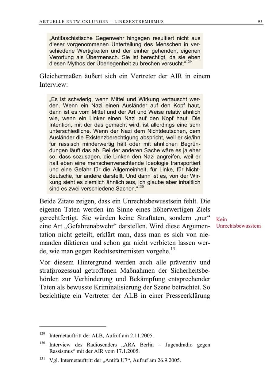 Seite 94 des Verfassungsschutzbericht 2005 Berlin