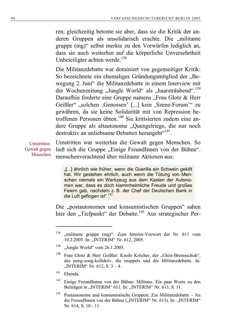 Seite 97 des Verfassungsschutzbericht 2005 Berlin