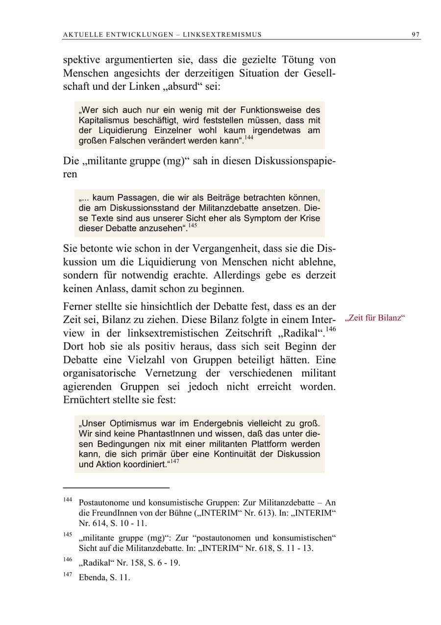 Seite 98 des Verfassungsschutzbericht 2005 Berlin