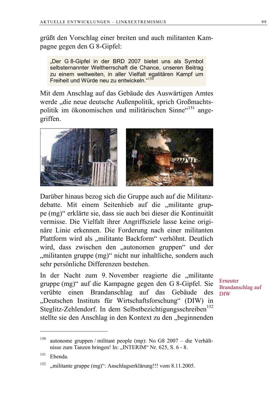 Seite 100 des Verfassungsschutzbericht 2005 Berlin