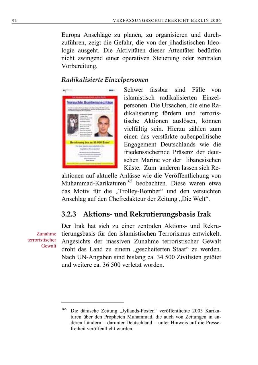 Seite 109 des Verfassungsschutzbericht 2006 Berlin