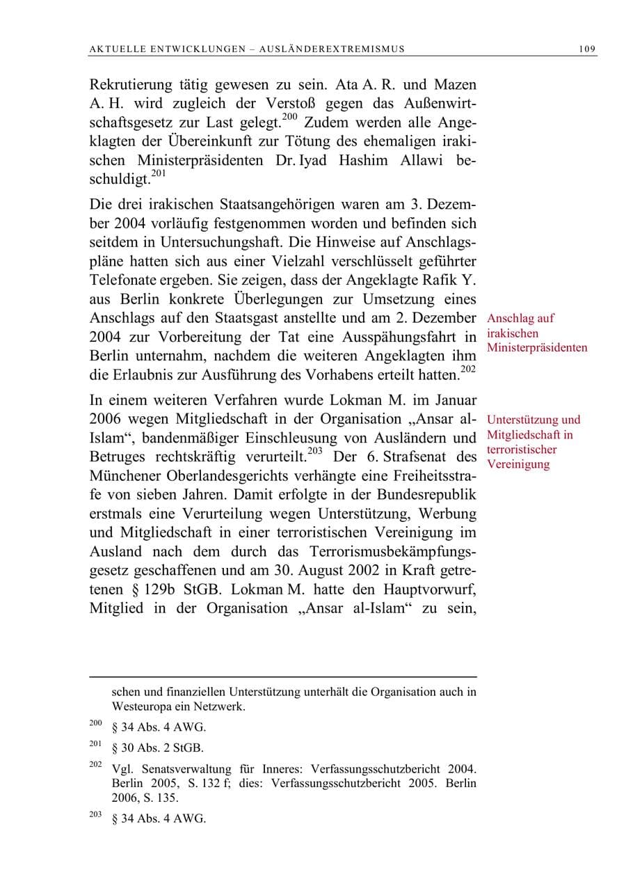 Seite 122 des Verfassungsschutzbericht 2006 Berlin