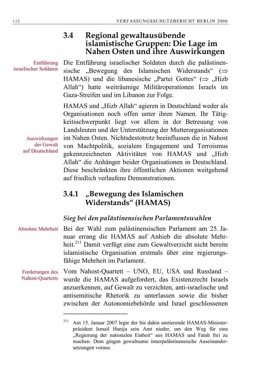 Seite 125 des Verfassungsschutzbericht 2006 Berlin