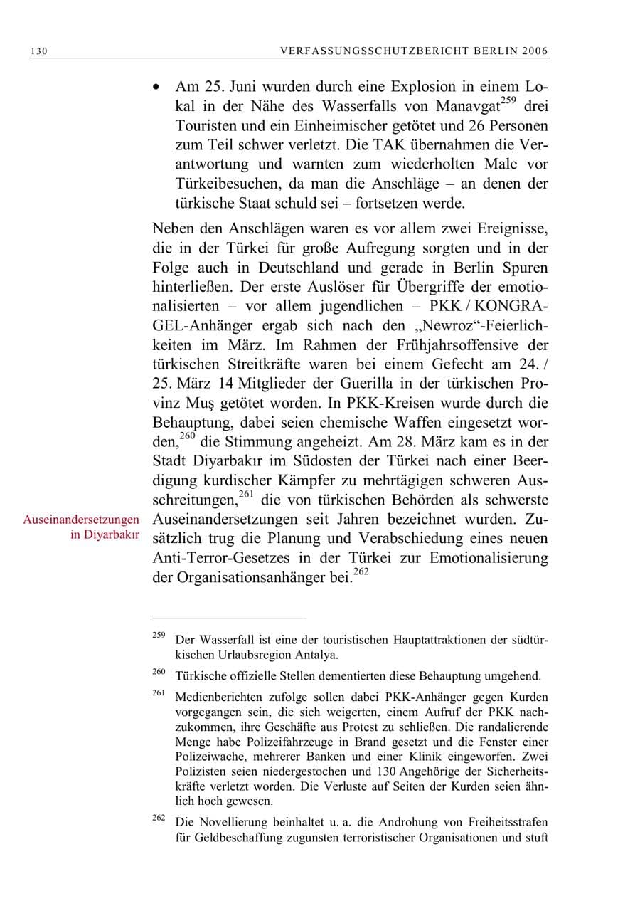 Seite 143 des Verfassungsschutzbericht 2006 Berlin