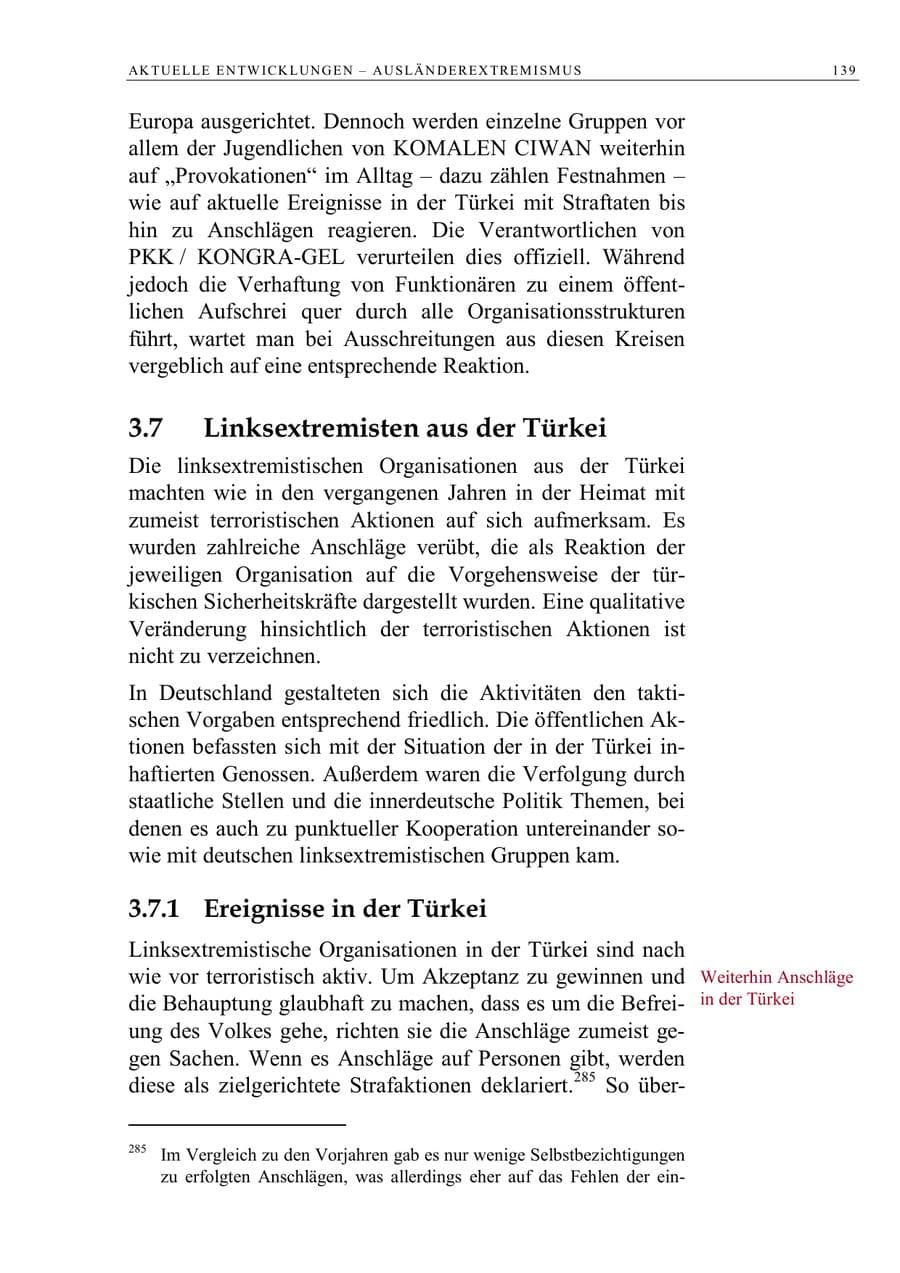 Seite 152 des Verfassungsschutzbericht 2006 Berlin