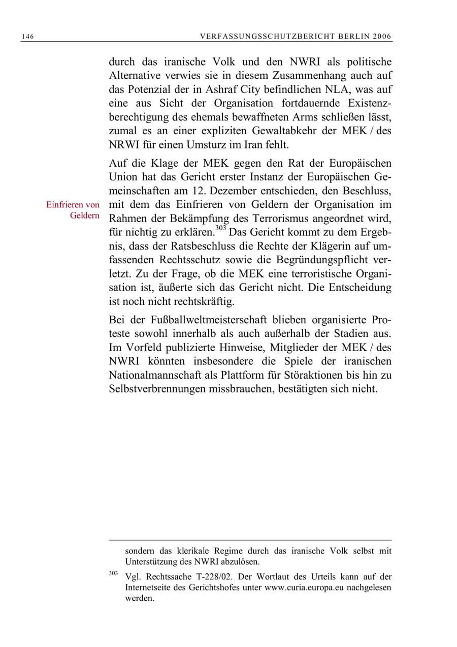Seite 159 des Verfassungsschutzbericht 2006 Berlin