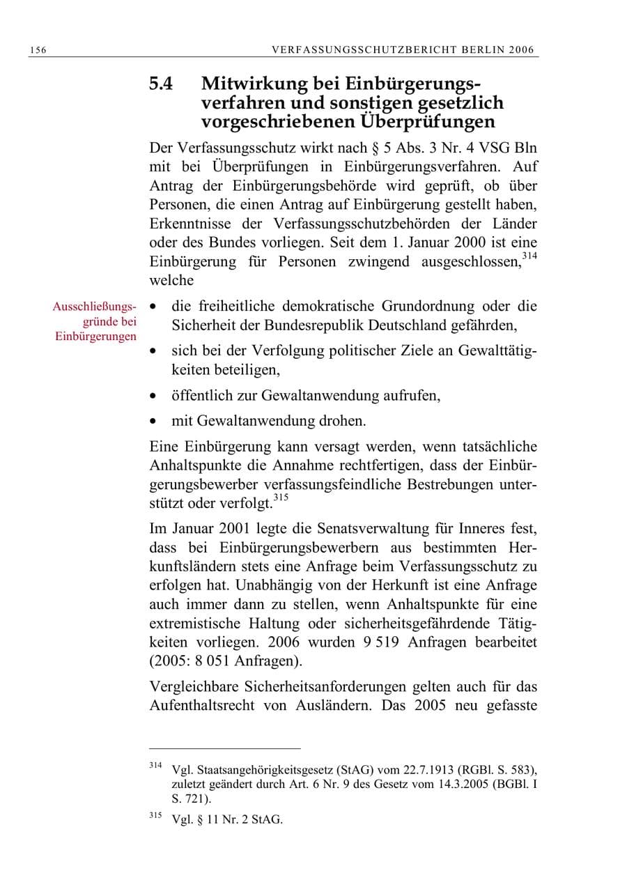 Seite 169 des Verfassungsschutzbericht 2006 Berlin