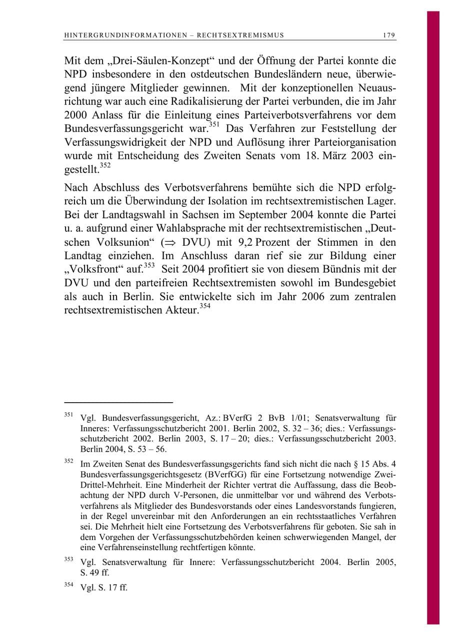 Seite 192 des Verfassungsschutzbericht 2006 Berlin