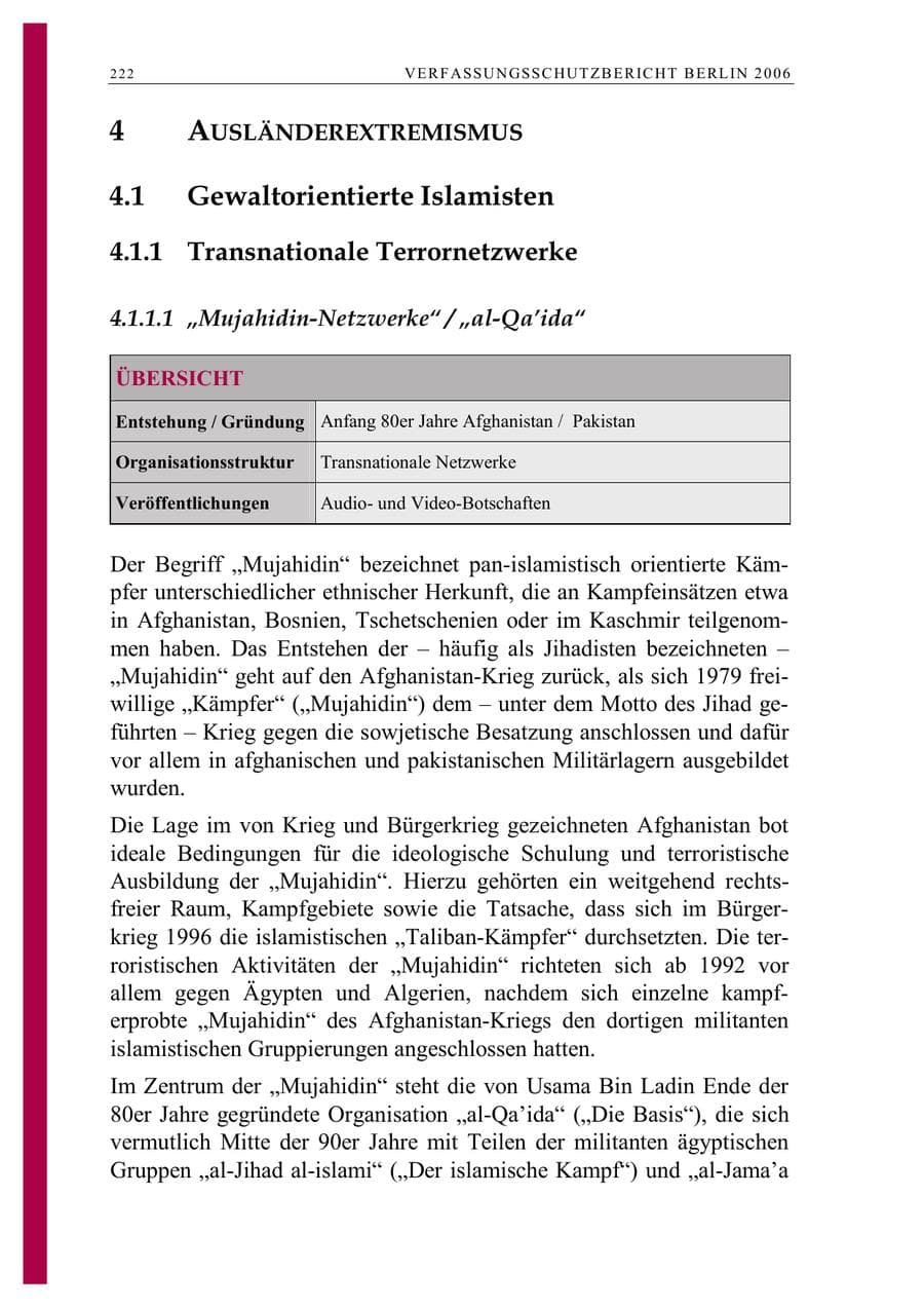 Seite 235 des Verfassungsschutzbericht 2006 Berlin