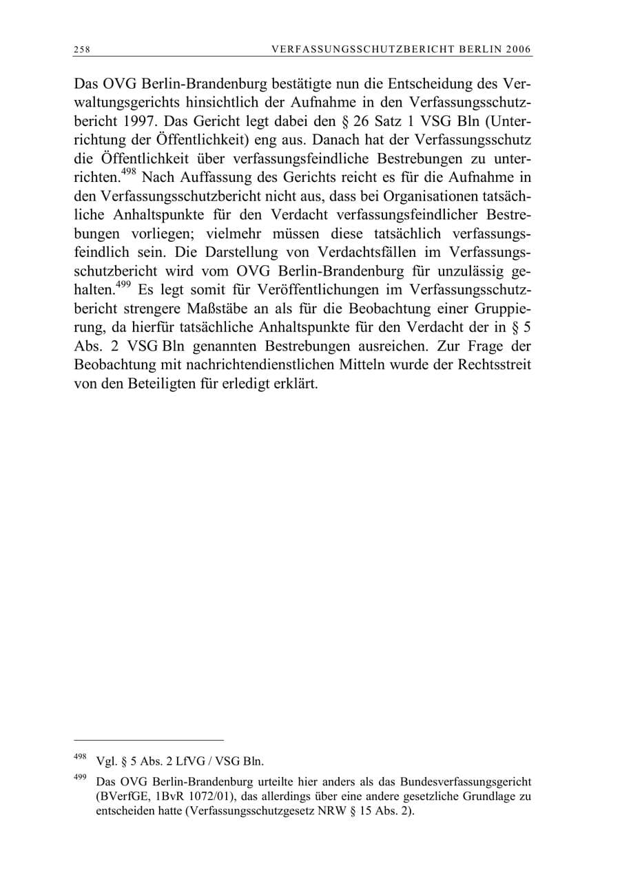 Seite 271 des Verfassungsschutzbericht 2006 Berlin