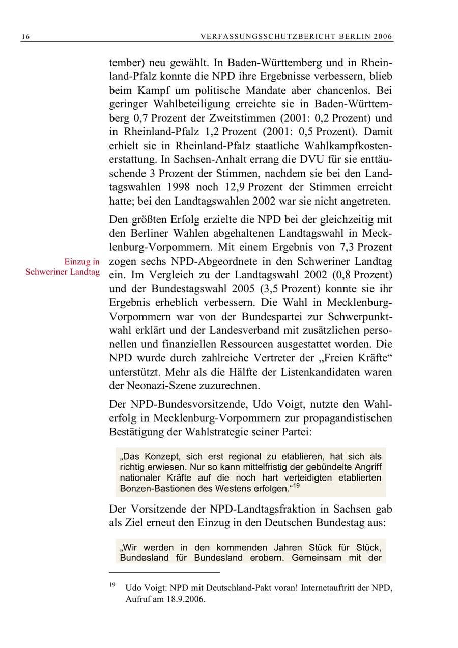 Seite 29 des Verfassungsschutzbericht 2006 Berlin