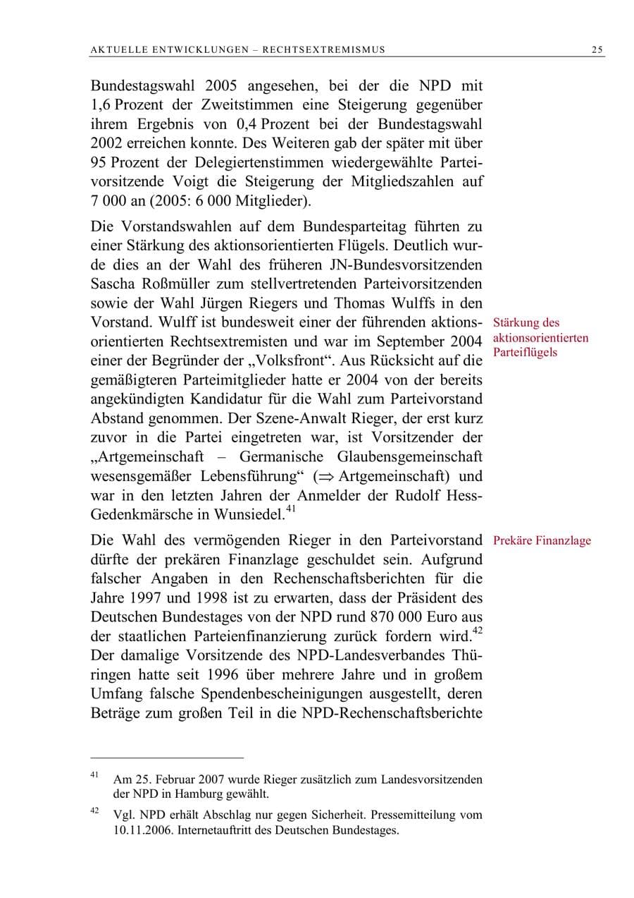 Seite 38 des Verfassungsschutzbericht 2006 Berlin