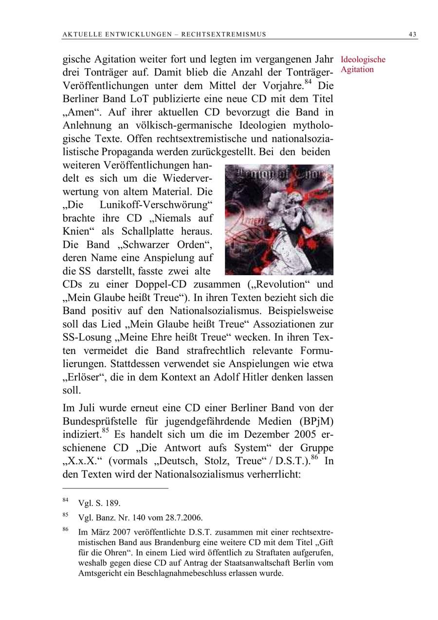 Seite 56 des Verfassungsschutzbericht 2006 Berlin